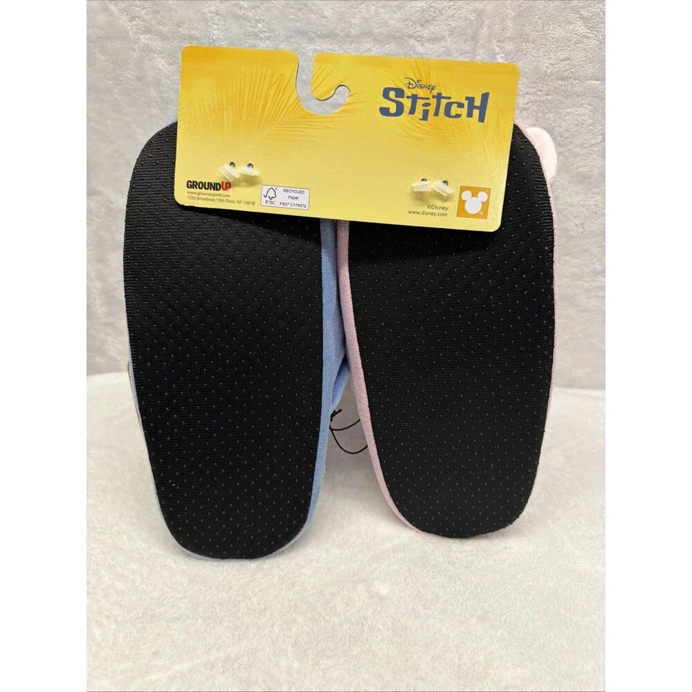 Disney Stitch & Angel Plush Slippers Girl XL Blue Pink